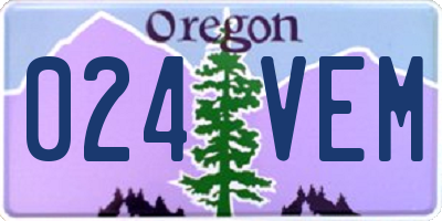 OR license plate 024VEM