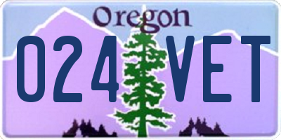 OR license plate 024VET