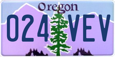 OR license plate 024VEV