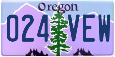OR license plate 024VEW