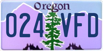 OR license plate 024VFD