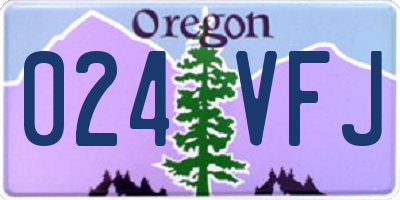 OR license plate 024VFJ