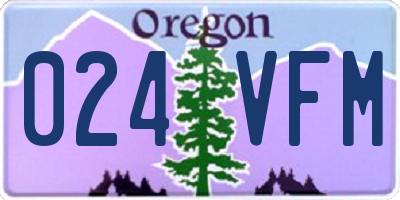 OR license plate 024VFM