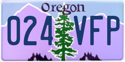 OR license plate 024VFP
