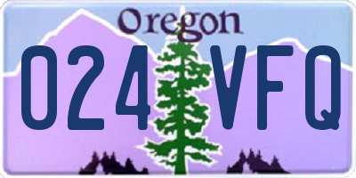 OR license plate 024VFQ