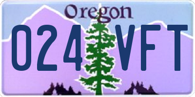 OR license plate 024VFT