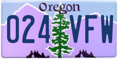 OR license plate 024VFW
