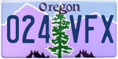 OR license plate 024VFX