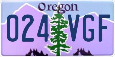 OR license plate 024VGF