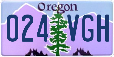 OR license plate 024VGH