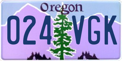 OR license plate 024VGK