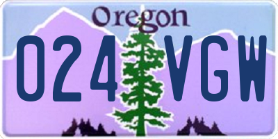 OR license plate 024VGW