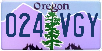 OR license plate 024VGY