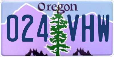 OR license plate 024VHW