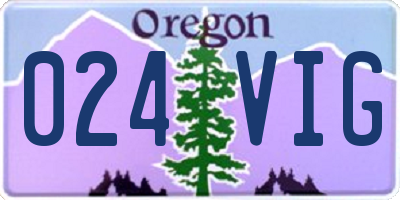 OR license plate 024VIG