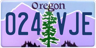 OR license plate 024VJE