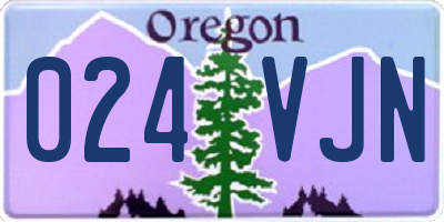OR license plate 024VJN