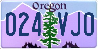 OR license plate 024VJO
