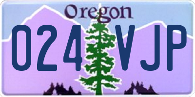 OR license plate 024VJP