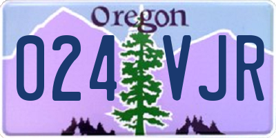 OR license plate 024VJR