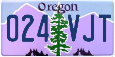 OR license plate 024VJT