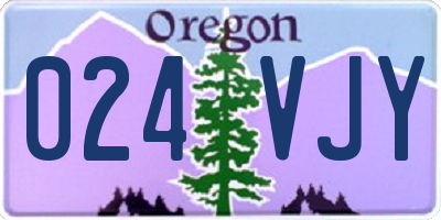 OR license plate 024VJY