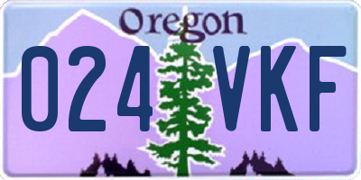 OR license plate 024VKF