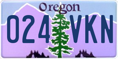 OR license plate 024VKN