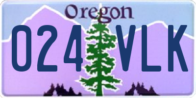 OR license plate 024VLK