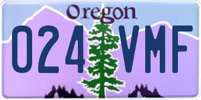 OR license plate 024VMF