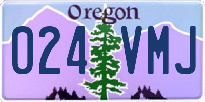 OR license plate 024VMJ