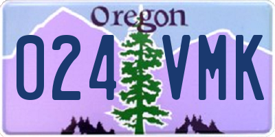 OR license plate 024VMK