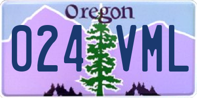 OR license plate 024VML