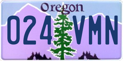 OR license plate 024VMN