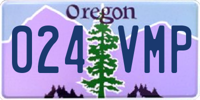 OR license plate 024VMP