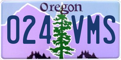 OR license plate 024VMS