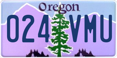 OR license plate 024VMU
