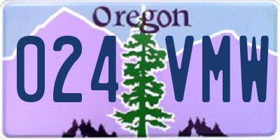 OR license plate 024VMW
