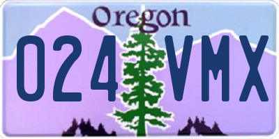 OR license plate 024VMX