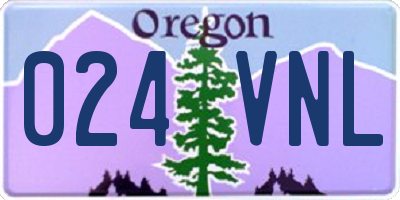 OR license plate 024VNL