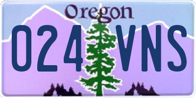 OR license plate 024VNS