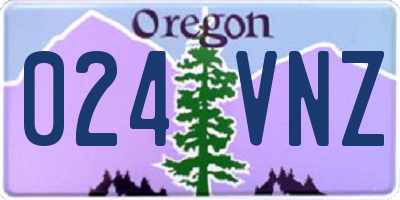 OR license plate 024VNZ