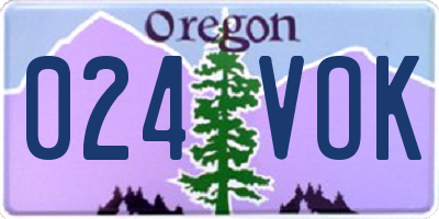 OR license plate 024VOK