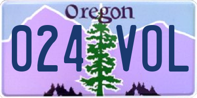 OR license plate 024VOL