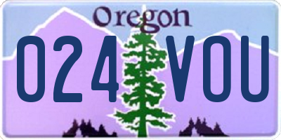 OR license plate 024VOU