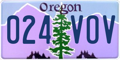 OR license plate 024VOV