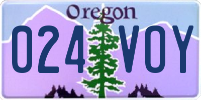 OR license plate 024VOY