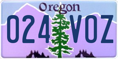 OR license plate 024VOZ