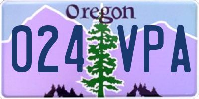 OR license plate 024VPA