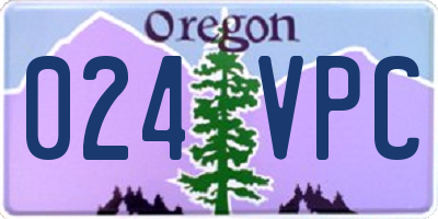 OR license plate 024VPC